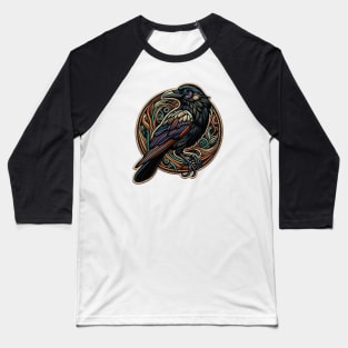 Crow Obsession Embroidered Patch Baseball T-Shirt